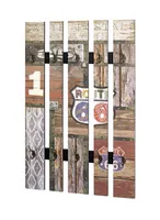 HAKU Möbel Wandgarderobe Motiv-vintage - Maße: B 65 cm x H 100 cm x T 9 cm; 32850