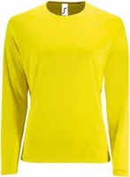Dámske tričko SOLS Performance Sporty, dlhý rukáv PC3131 (XL) (neónovo žltá)