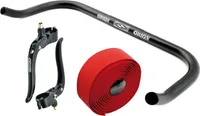 Orion Bullhorn Fixie Singlespeed Lenker Schwarz 400mm & Weißem Lenkerband