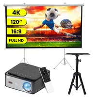 Extralink statív, 120" projektor s plátnom Full HD 1080p - 25 000 lúmenov, kontrast 5000:1, Wi-Fi a Bluetooth, 150" projekčný LED miniprojektor