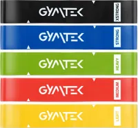 Gymtek® Theraband Set - 5 Stück, 0.5-30 kg - Fitnessbänder, Resistance Bands, Widerstandsbänder, Gymnastikband - Yoga, Pilates, Krafttraining, Fitness