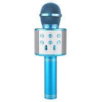 Professionell Bluetooth Karaoke Mikrofon Wireless Lautsprecher, Dreischichtig automatisch Rauschunterdrückung, KTV-Musikplayer, Microphone, Gesangsrecorder, Handmikrofon, blau