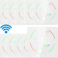10x Smart Tuya WiFi termostat Pokojový termostat pro 3A vodní topení Podlahové topení, programovatelný regulátor teploty LCD nástěnný termostat, bílý