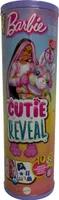Panenka Barbie Cutie Reval, černé vlasy, růžový melír, funkce změny barvy, plyšový kostým králíčka a překvapení, Mattel HRK38