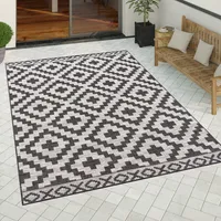 Outdoor Teppich Wetterfest Wohnzimmer Küche Balkon Skandinavisch Geometrisch Grösse 240x340 cm
