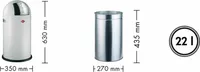 WESCO Abfallsammler PUSHBOY JUNIOR 175531-11 in SILBER mit 22 Liter Volumen / Abfalleimer / Mülleimer