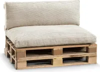 Palettenkissen, Gartensofakissen, Sitzkissen, Rückenkissen, PWL (Set (Sitzkissen 120x80 +Rückenlehne 120x40), Beige)