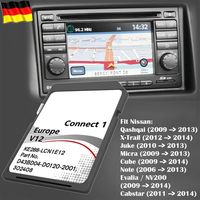 1PCS SD Navigationskarte GPS-Update für Nissan Qashqai, EU Navigationssystem Connect 1 LCN1 V12 EUROPA kompatibel mit Nissan Qashqai kit