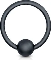 viva-adorno 1,6x12x5mm Universal Piercing Ring BCR Lippenring Klemmring Chirurgenstahl 316L schwarz matt Septum Brust Lippe Ohr Z438R