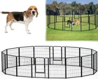 LARS360 Výběh pro štěňata s 16 rohy Výběh pro štěňata 80 cm vysoký Výběh pro psy Výběh pro zvířata Výběh pro psy Skládací s dvířky a ukotvením do země