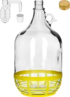 5L Flasche +Gummistopfen + Gärröhrchen Gärballon Set Weinballon Gärbehelter