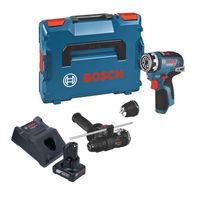 Bosch GSR 12V-35 FC Akku Bohrschrauber 12 V 35 Nm Brushless + 1x Akku 6,0 Ah + Ladegerät + 2x Aufsatz + L-Boxx