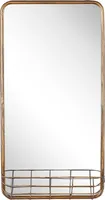 BELIANI Wandspiegel Gold Eisen mit Stauraum 40 x 80 cm Retro für Badezimmer für Büro