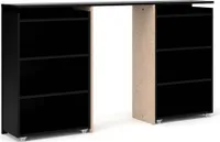 Kopfteil mit Aufbewahrungsmöglichkeit für 160x200 cm Bett Schwarz matt