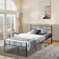 H.J WeDoo Metallbett Bettgestell 140x200 cm mit Lattenrost Gästebett Schwarz