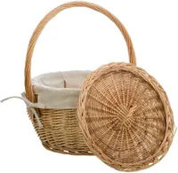 WANDERLUST DECO Gefütterter brauner Weidenkorb 32x32x20/28h cm