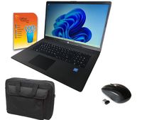 HP 17 Zoll Laptop Intel 4 x 2,8Ghz 16GB DDR4 1000GB SSD Win 11 Pro + MS Office 2021 +Tasche+ Maus
