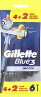 4er Pack + 2 Gratis Gillette Blue 3 Smooth Rasierer praktische Herren Einwegrasierer mit 3 Klingen