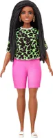 Barbie Fashionistas Puppe im Neon leoparden Shirt und Biker Hose