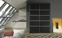 Moderní šatní skříň LINH 4 - šířka 120 cm, černá