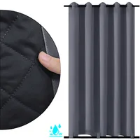 1x Outdoor Vorhang Grau Wetterfest Mit Ösen Gardinen Verdunkelung Thermo Blickdicht Vorhänge Dicke Lärmschutz Kälteschutz Thermovorhang, 132x244cm