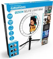 Grundig selfie kruhové svetlo na statíve - kruhové svetlo - pre smartfón - sociálne médiá a vlogy - LED - flexibilné - 25 cm stojan na lampu Instagram video mobilný telefón