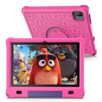 Pritom 10,1 Zoll Kinder-Tablet Android 12 WIFI 6 Quad-Core-Prozessor 3 GB RAM 64 GB ROM YouTube mit EVA-Schutzhülle, Rosa