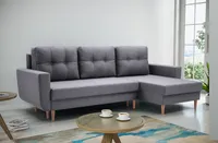 Beautysofa Rohová sedací souprava ve tvaru L POUZE ve skandinávském stylu, roh na spaní s univerzálním otomanem, roh s relaxační funkcí (látka: malmo new 95 - šedá)