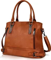 Mofut Henkeltasche Handtasche Leder Henkeltasche Top Griff Tasche Vintage Weiches Umhängetasche Schultertasche für Frauen