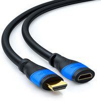 deleyCON 5m HDMI Verlängerung - Kompatibel zu HDMI 2.0a/b/1.4a - UHD 4K HDR 3D 1080p 2160p ARC HDMI Type A (Standard) Schwarz-Blau