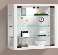 VitrosaS Vitrinenschrank wandhängend 2 Glastüren weiß.
