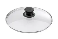 ELO Glasdeckel 16cm mit Edelstahlrand u.Kunststoffknopf