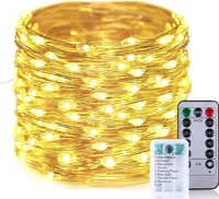5M 50 LED Ciepłe białe miedziane lampki wróżki Bateria Wodoodporne 8 trybów Timer Wewnętrzne lampki wróżki Impreza Wesele Pokój Świąteczna dekoracja