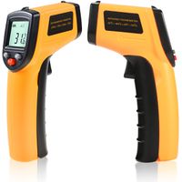 Infrarot Thermometer Digitale Berührungslose Kontaktlos Temperaturpistole -50°C bis 380°C Temperaturmesser für Industrie Küche Backofen Orange Retoo