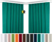 2er Set Verdunkelungsgardine mit U-Band, Blackout Vorhang abdunkelnd, Größe und Farbe wählbar,140x225cm,Petrol