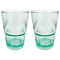 Bacardi Rum KUNSTSTOFF Glas - Gläser Set - 2x Kunststoff Gläser Mojito Longdrinkglas Cuba Libre Cocktail Bar