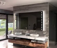 Artforma koupelnové zrcadlo s osvětlením LED s bateriovým 50x50 cm | Barva LED: Studená bílá 7000K | LEDBP006