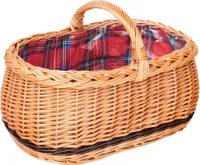 Einkaufskorb "BAGI KLEIN" mit rotkarierter Einlage und Schutzfolie (Schottenkaro) Weidenkorb Korb