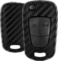 Auto Schlüssel Silikon Schutz Hülle im Carbon Look Kompatibel mit Opel Corsa D Antara Zafira B Astra H TIGRA Klappschlüssel