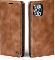 Handy Hülle für Apple iPhone 13 Pro Max Klapphülle Bookcase Flip Cover Handy Tasche Etui Farbe: Hellbraun