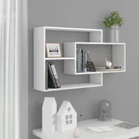 vidaXL Wandregale Hochglanz-Weiß 104x20x58,5 cm Holzwerkstoff