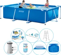 Intex Frame Pool Rechteckig 300x200x75 cm - 8-teilig - Poolpaket