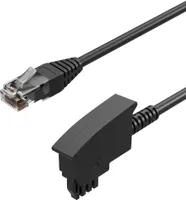TAE-F Stecker auf RJ45 Stecker, VDSL Routerkabel, schwarz, 1,5m