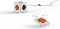allocacoc Eco PowerCube Remote Extended mit Power Remote Fernbedienung, 4 fach Steckdose zum Stromsparen, 230V Schuko