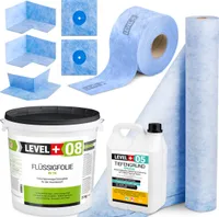 Hydroizolačná súprava Tekutá fólia 20kg Tesniaca páska 15mb Základný náter 5L Rohož 1mb Level+ SET39