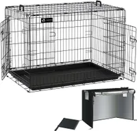 VOUNOT® Hundekäfig Klappbar, Hundebox Auto mit Abdeckung & Bodenschale, 107 cm XL