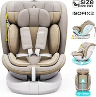 Daliya® ROTAZIONE I-Size | Kindersitz 0-36 kg | 360° drehbar – Beige | Autositz von 40 bis 150 cm, ISOFIX, Melange-Stoff, Kindersitz ab 0 bis 12 Jahre, Komfort für Neugeborene und Kleinkinder | Autokindersitz