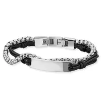 Save Brave Armband Edelstahl 21cm schwarz 444060036
