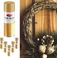 Dekospray gold 6er Set 111ml Bastelspray Spraydose Weihnachten Glitzerspray Glanzspray