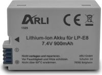 ARLI Akku für Canon LP-E8 / LP-E8+ EOS 550D 600D 650D 700D LPE8